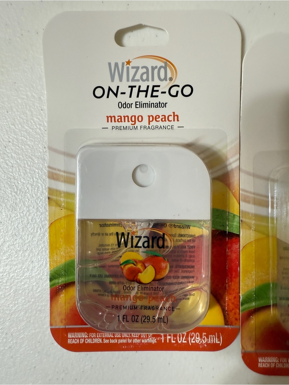2- Wizard On-The-Go Odor Eliminator Spray Mango Peach - Picture 3 of 6